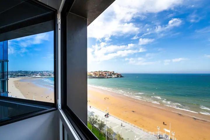 Apartamento Ezcurdia 22 Playa De San Lorenzo Primera Linea Gijón Exterior foto